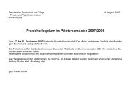 Praxiskolloquium im Wintersemester 2007/2008