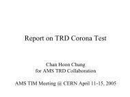 Report on TRD Corona Test - AMS - Cern