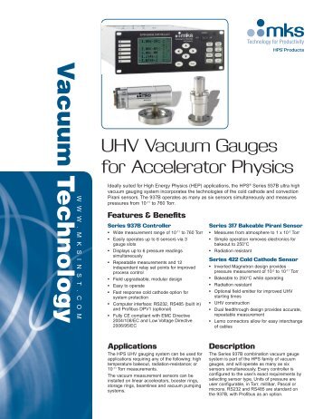 UHV Gauging for High Energy Physics - MKS Instruments, Inc.