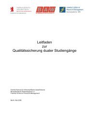 Leitfaden zur Qualitätssicherung dualer Studiengänge