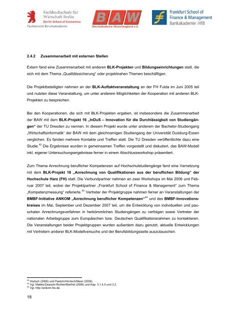 Abschlussbericht BLK-Projekt - Hochschule für Wirtschaft und Recht ...