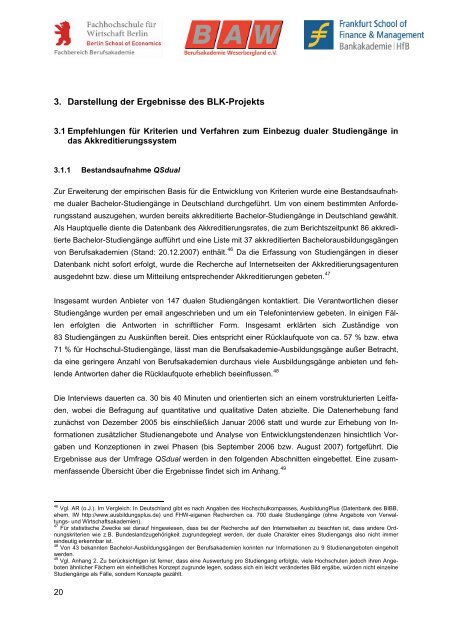 Abschlussbericht BLK-Projekt - Hochschule für Wirtschaft und Recht ...