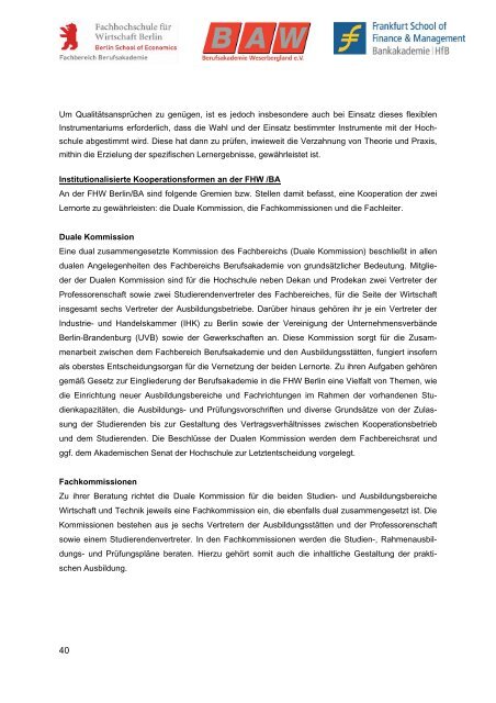 Abschlussbericht BLK-Projekt - Hochschule für Wirtschaft und Recht ...