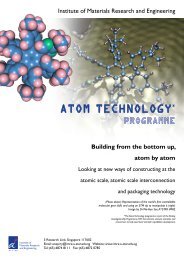 Atom technology - IMRE - A*Star