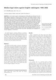 Medico-legal claims against English radiologists - British Journal of ...