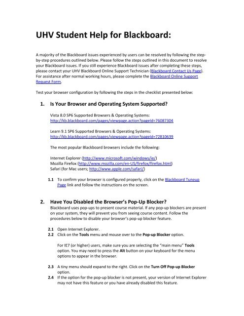 Uhv blackboard deals