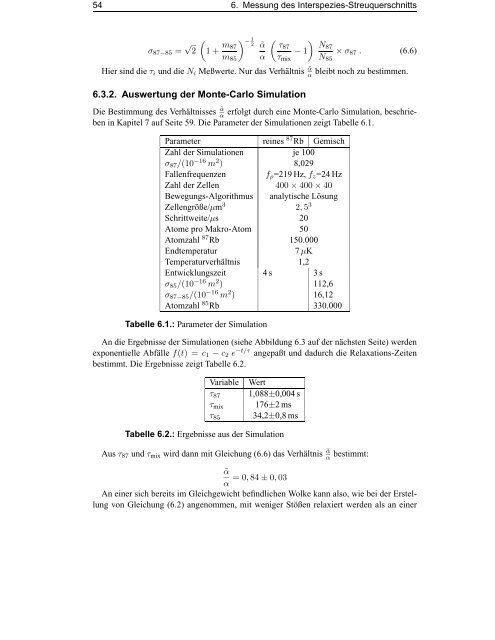 Sympathetische Kühlung von Rb- Rb-Gemischen