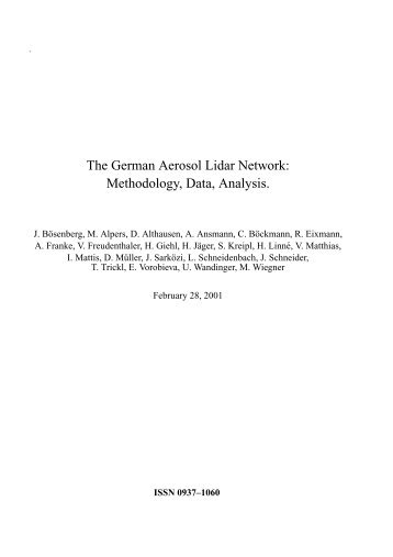 The German Aerosol Lidar Network - Max-Planck-Institut für ...