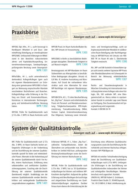 WPK Mag 1-08 - Wirtschaftsprüferkammer