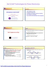 SoC & SoP Technologies for Power Electronics - 電力電子與運動 ...