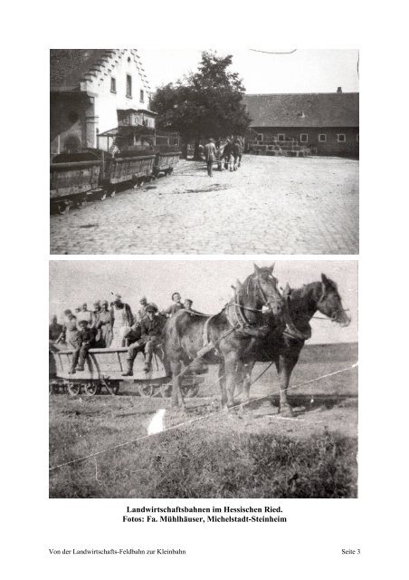 Von der Landwirtschafts-Feldbahn zur Kleinbahn - Frankfurter ...