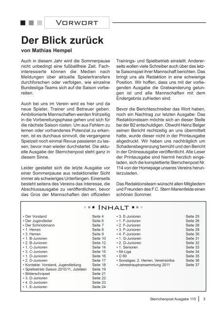Sternchenpost Ausgabe 115 - FC Stern Marienfelde e.V.