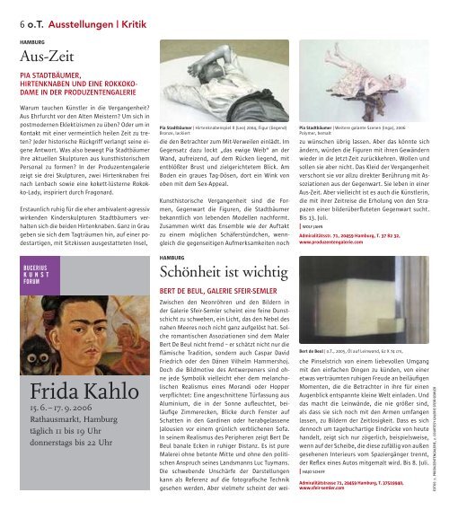 HAMBURG - Das Magazin für Kunst, Architektur und Design