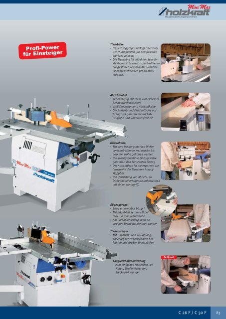 Holzbearbeitungsmaschinen TECNOMAX