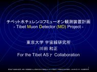 チベット水チェレンコフミューオン観測装置計画 - 東京大学宇宙線研究所