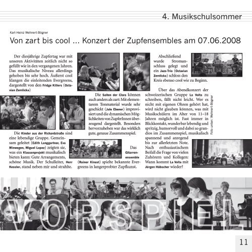 Zeitung der Clara schumann Musikschule - Margret von Conta