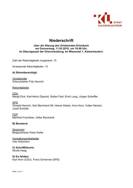 Niederschrift