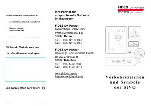 Verkehrszeichen und Symbole der StVO - FIDES DV-Partner