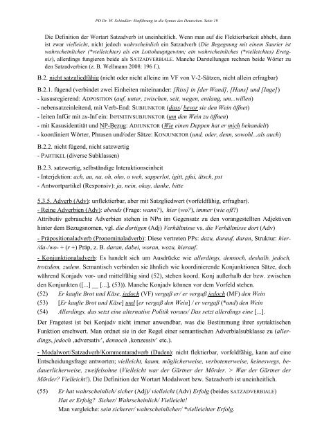 Handout Syntax 2011/2012 (pdf) - PD Dr. Wolfgang Schindler