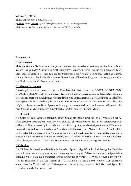 Handout Syntax 2011/2012 (pdf) - PD Dr. Wolfgang Schindler