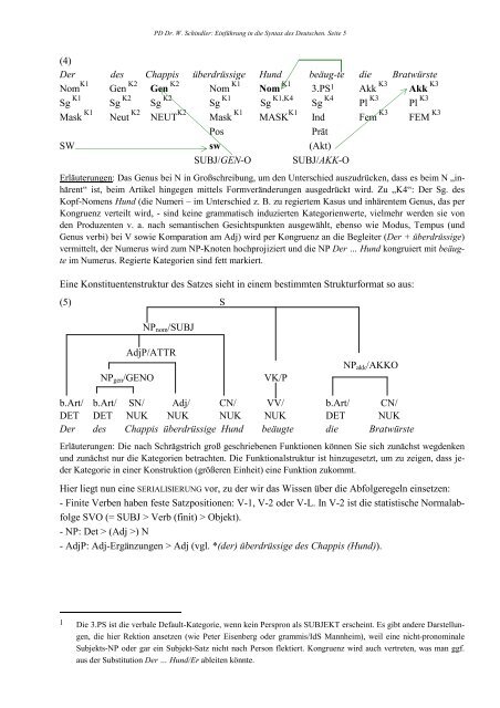 Handout Syntax 2011/2012 (pdf) - PD Dr. Wolfgang Schindler