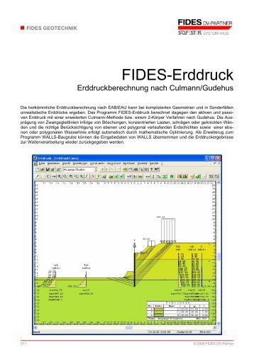 Erddruckberechnung nach Culmann/Gudehus - FIDES DV-Partner