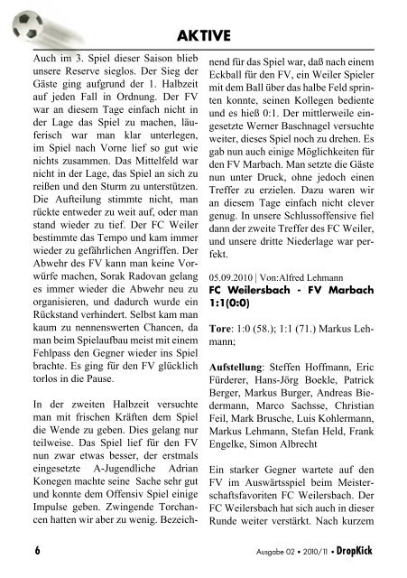FV Marbach - FC Peterzell - FV 1925 Marbach e.V.