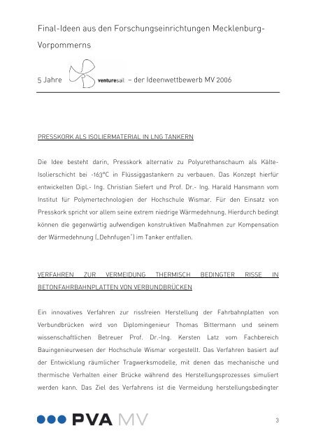 Final-Ideen aus den Forschungseinrichtungen Mecklenburg ...