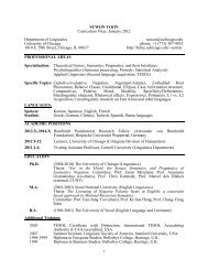 SUWON YOON Curriculum Vitae - Bergische Universität Wuppertal