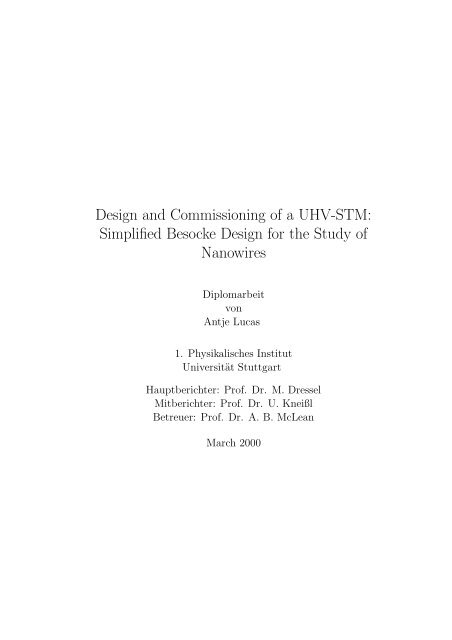 Design and Commissioning of a UHV-STM: Simplified Besocke ...