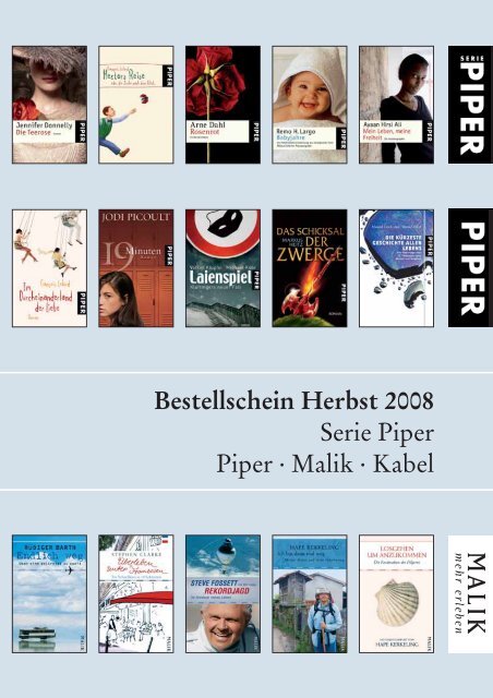 Bestellschein Herbst 2008 - Piper Verlag GmbH