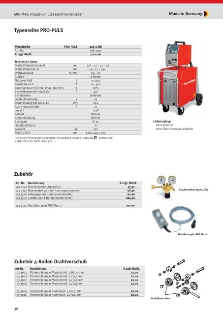 Schweißgeräte und Schweißzubehör - Herm. Fichtner Hof GmbH