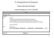 37. Jahrestagung Deutsch als Fremdsprache ... - Fachverband DaF