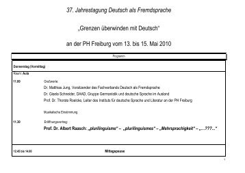 37. Jahrestagung Deutsch als Fremdsprache ... - Fachverband DaF