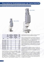 Pneumatische Kniehebelpressen der Serie DUO/TOP