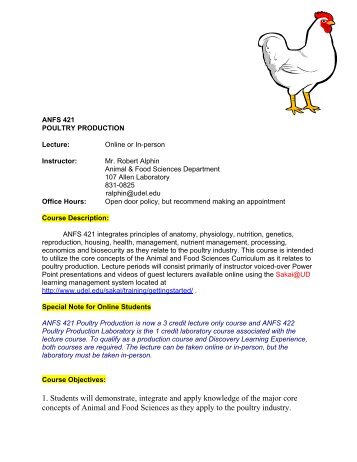 ANFS 421 Poultry Production