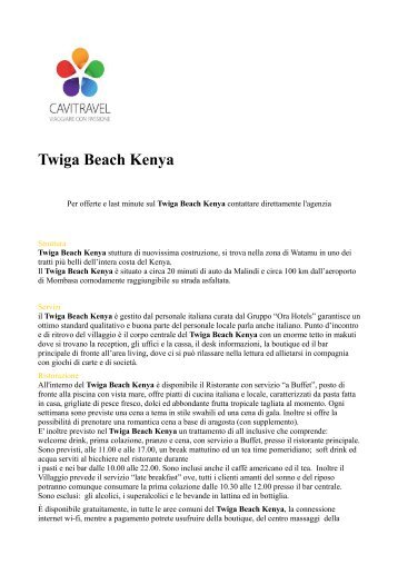 Twiga Beach Kenya - Cavitravel