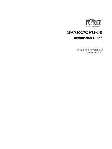 SPARC/CPU-50 Installation Guide