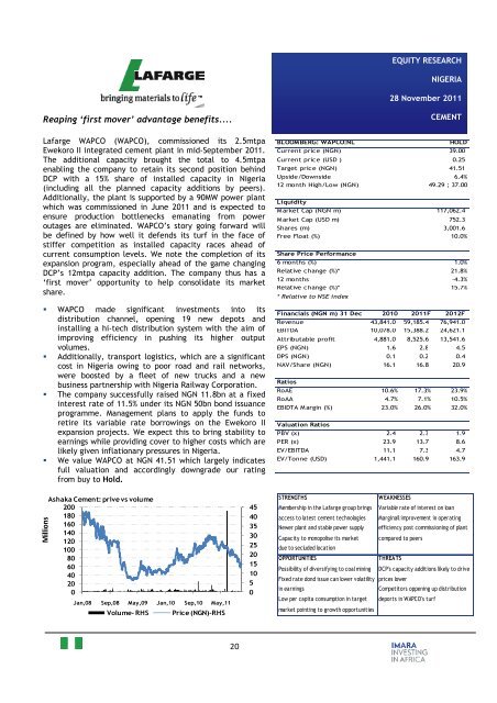 East and West Africa Cement Companies Report November 2011