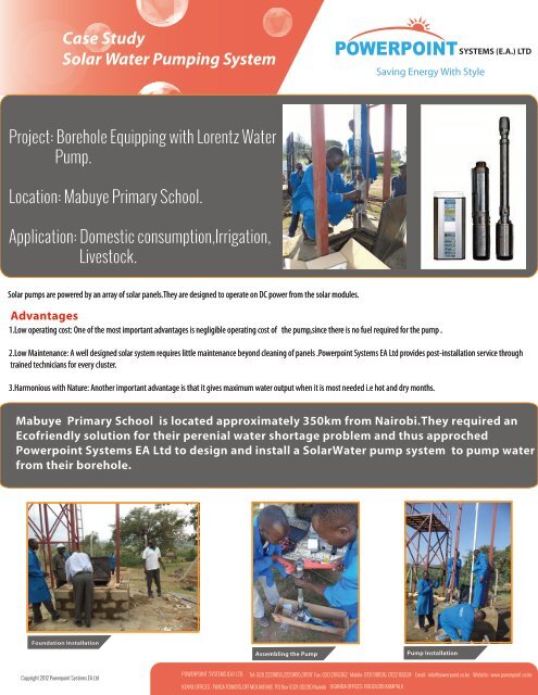 Case Study Solar Water Pumping System Powerpoint Systems Ea