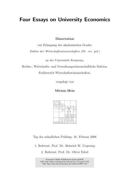 Four Essays on University Economics - KOPS - Universität Konstanz