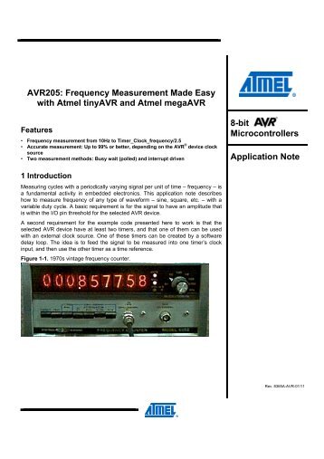 AVR205: Frequency measurement made easy ... - Atmel Corporation
