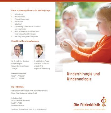 Kinderchirurgie und Kinderurologie - in der Filderklinik