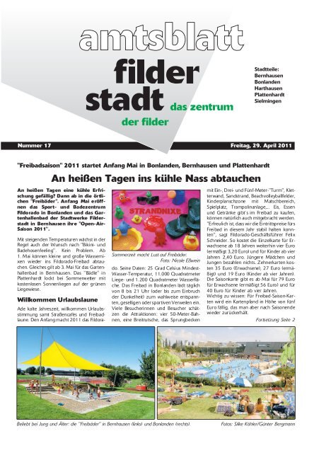 Publ Filderstadt Issue Kw17 Page 1 Stadt Filderstadt