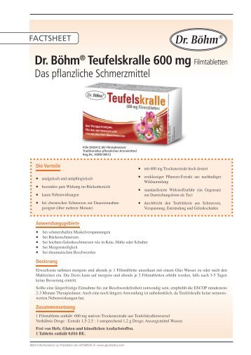 Dr. Böhm® Teufelskralle 600 mg Filmtabletten - Urania Apotheke