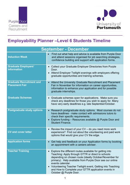 Employability Planner - University of Portsmouth