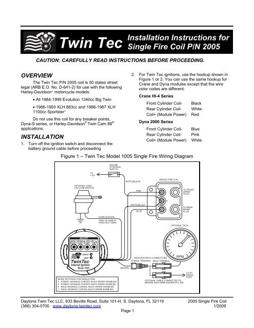 Single Fire Coil Instructions Daytona