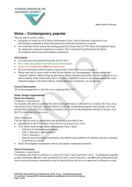 Voice - Contemporary Popular