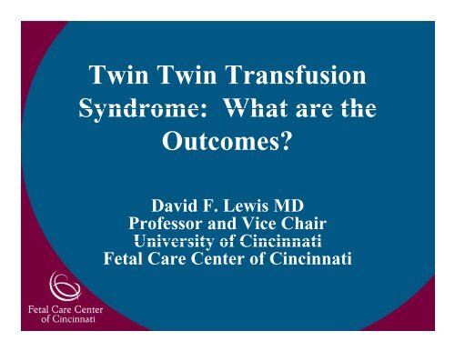 Twin Twin Transfusion Syndrome: What are the ... - March of Dimes