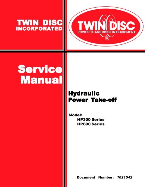 Twin Disc HP 300, 600 service manual - Morbark